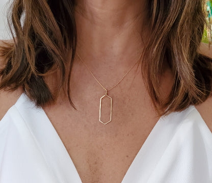 Gold Hammered Necklace, Geometric Shape, Layering Necklace, Gold Necklace, Simple, Dainty, Delicate Necklace, Gold Layering Necklace, Gold My Store