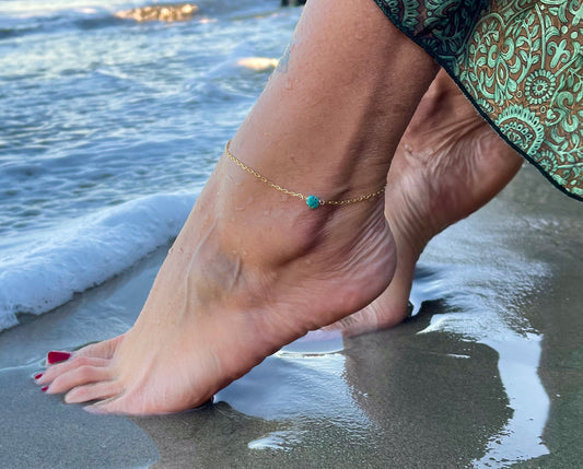 Dainty Turquoise Anklet