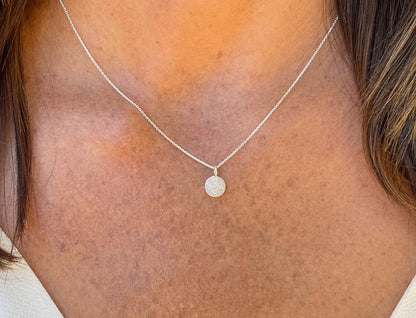 Tiny Sterling Silver Druzy necklace, Dainty, Druzy, Silver Necklace My Store