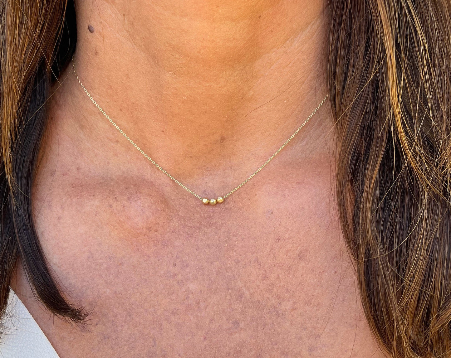 Tiny Gold Filled Faceted Bead Necklace My Store