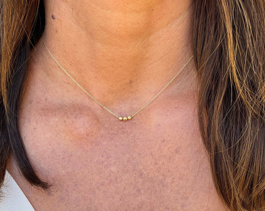 Tiny Gold Filled Faceted Bead Necklace My Store
