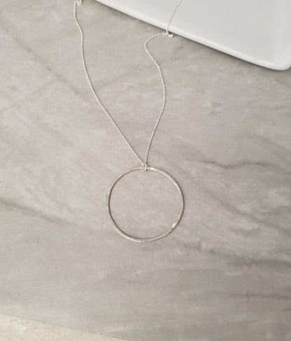 Silver Circle Necklace, Hammered Necklace, Sterling Silver, Layering Necklace, Silver Necklace, Simple, Dainty, Delicate Necklace, Circle My Store