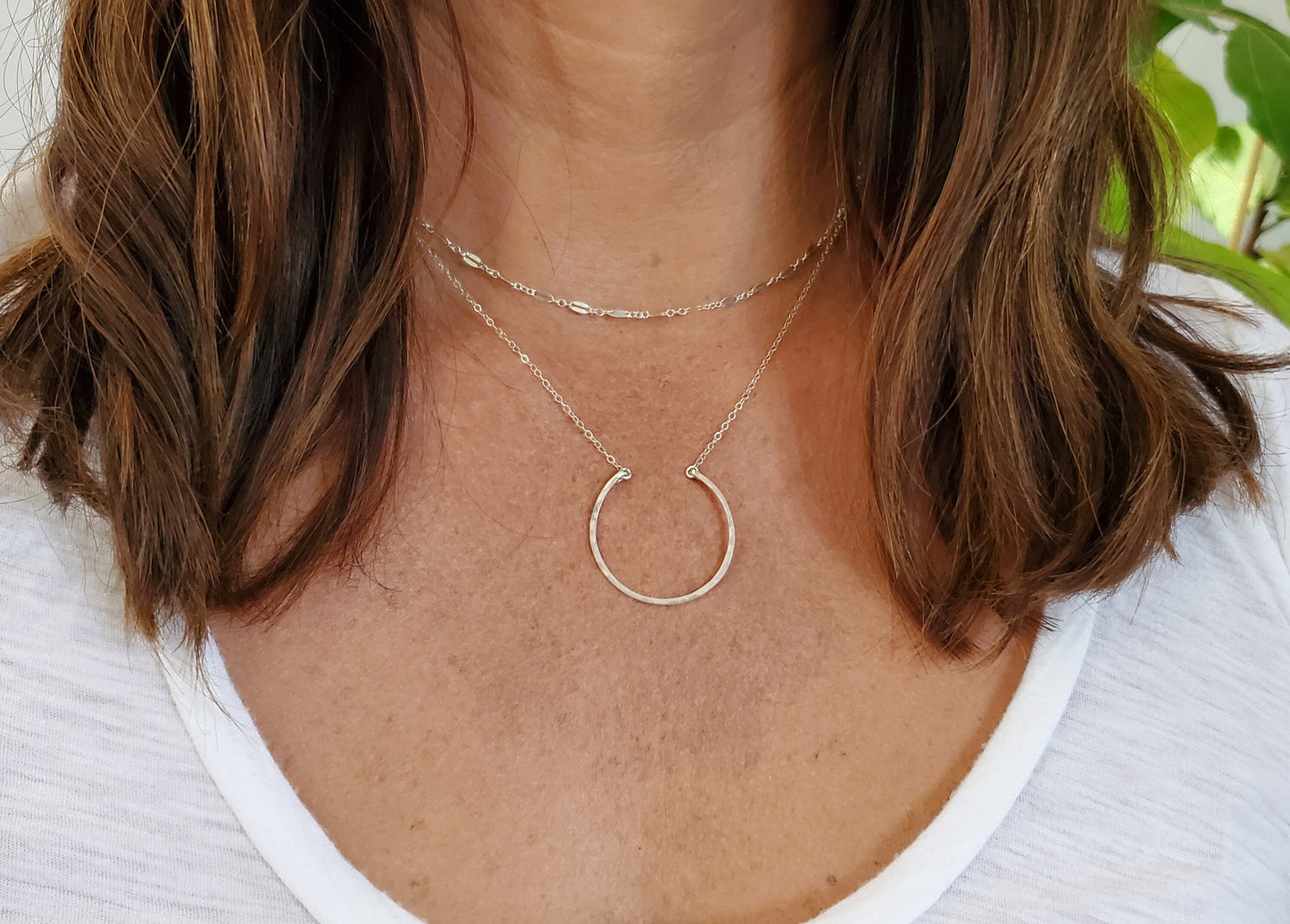 Small Horseshoe Necklace, Sterling Silver, 14k Gold Fill