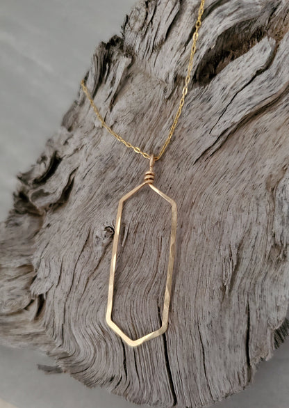Gold Hammered Necklace, Geometric Shape, Layering Necklace, Gold Necklace, Simple, Dainty, Delicate Necklace, Gold Layering Necklace, Gold My Store