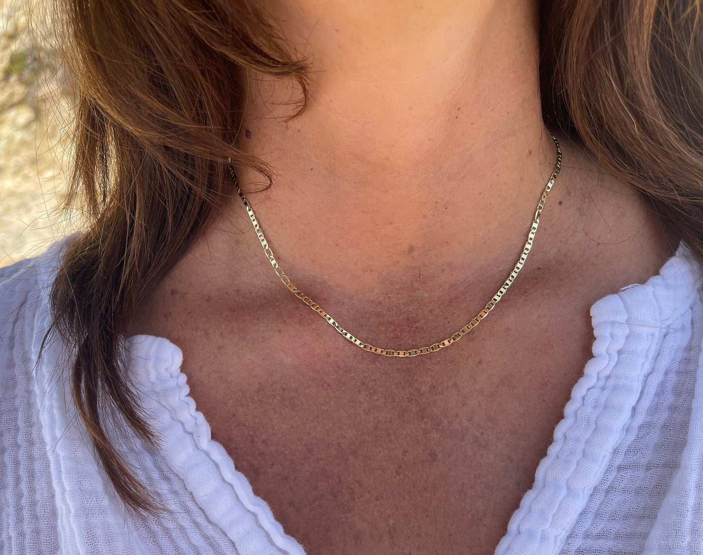 14k Gold Fill Anchor Chain Necklace