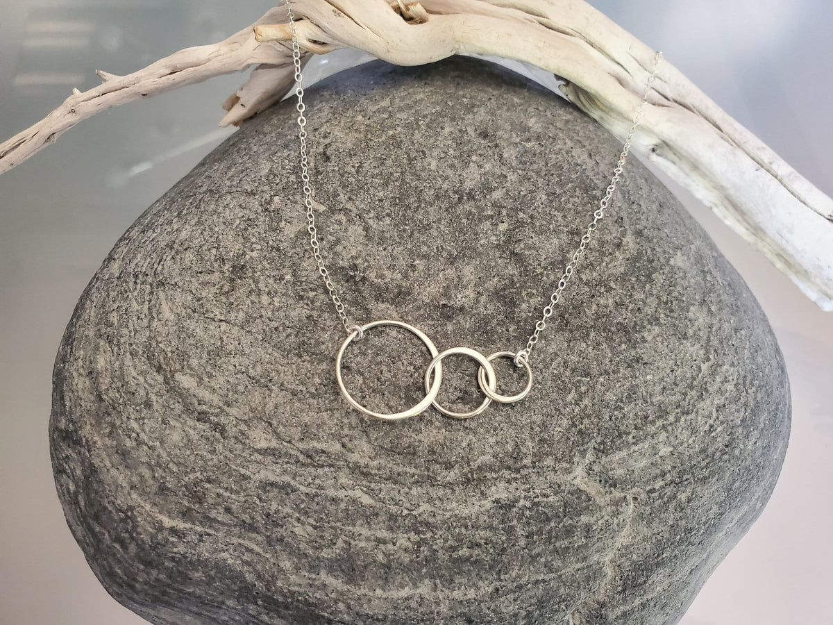 Infinity Circles Necklace, Three Circles, Gold, Sterling Silver, Infinity Necklace, Dainty, Circle Necklace, Everyday, Mothers Necklace My Store