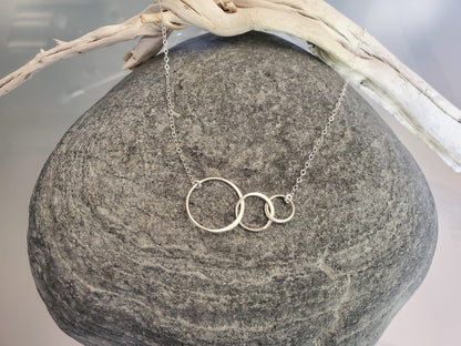 Infinity Circles Necklace, Three Circles, Gold, Sterling Silver, Infinity Necklace, Dainty, Circle Necklace, Everyday, Mothers Necklace My Store