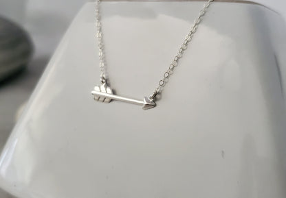 Tiny Silver Arrow Necklace, Layering Necklace, Sterling Silver, Silver Arrow Necklace, Dainty, Delicate, Silver Arrow, Minimalist Necklace My Store