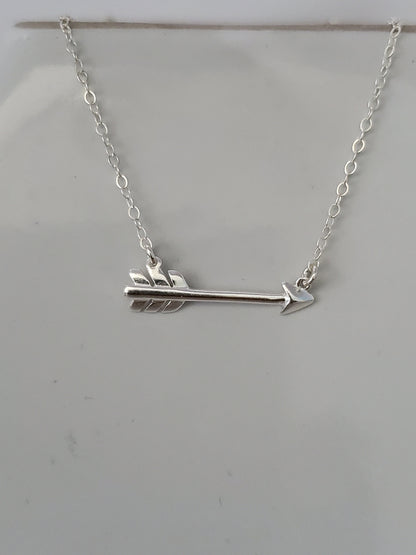Tiny Silver Arrow Necklace, Layering Necklace, Sterling Silver, Silver Arrow Necklace, Dainty, Delicate, Silver Arrow, Minimalist Necklace My Store
