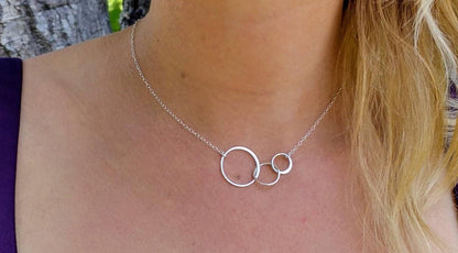 Infinity Circles Necklace, Three Circles, Gold, Sterling Silver, Infinity Necklace, Dainty, Circle Necklace, Everyday, Mothers Necklace My Store