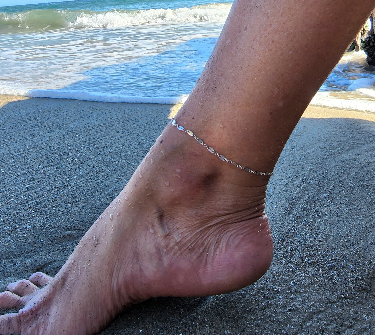 Sterling Silver Sparkle Chain Anklet