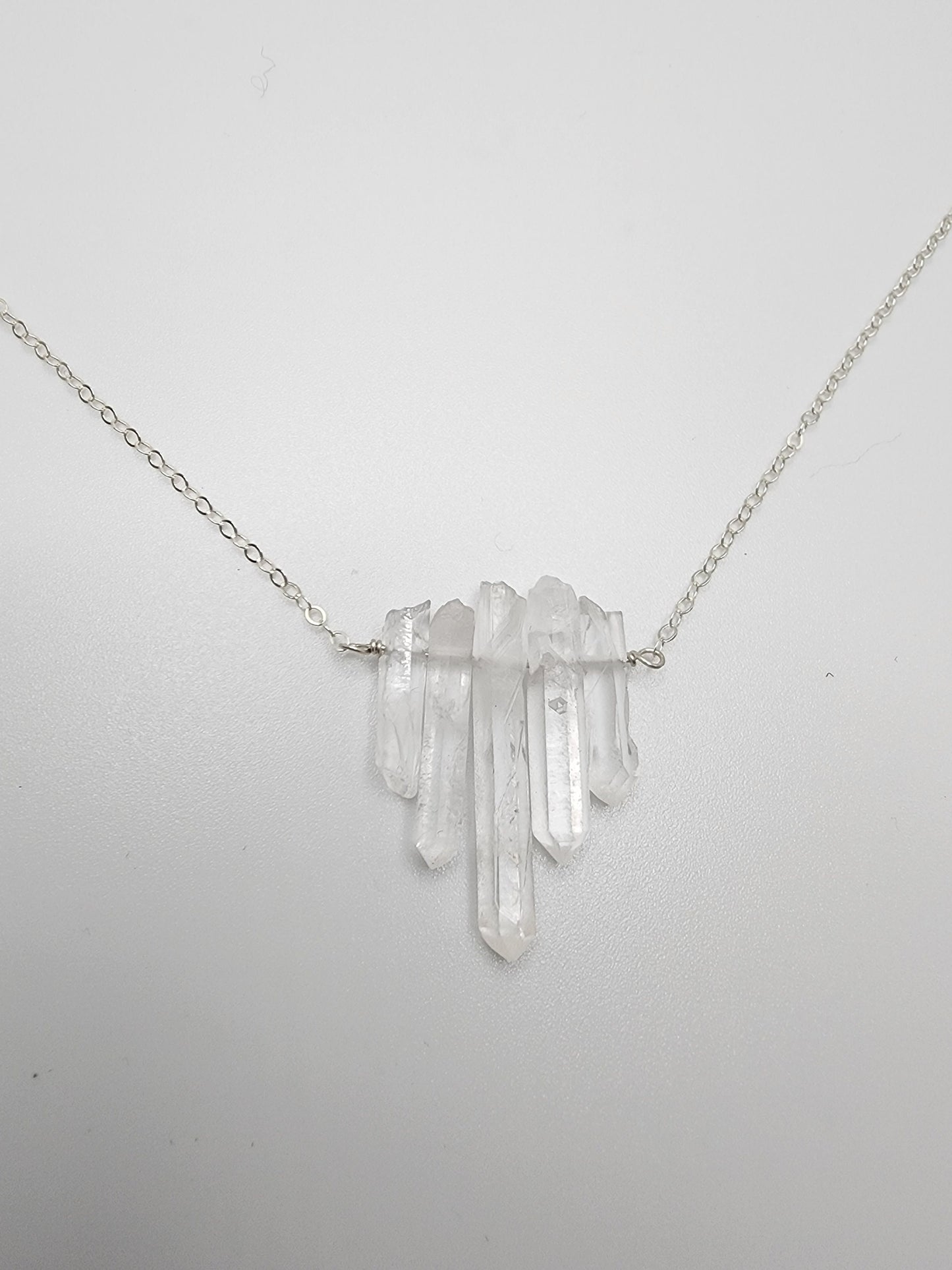 Multi Quartz Crystal Necklace, 14k Gold Filled, Sterling Silver