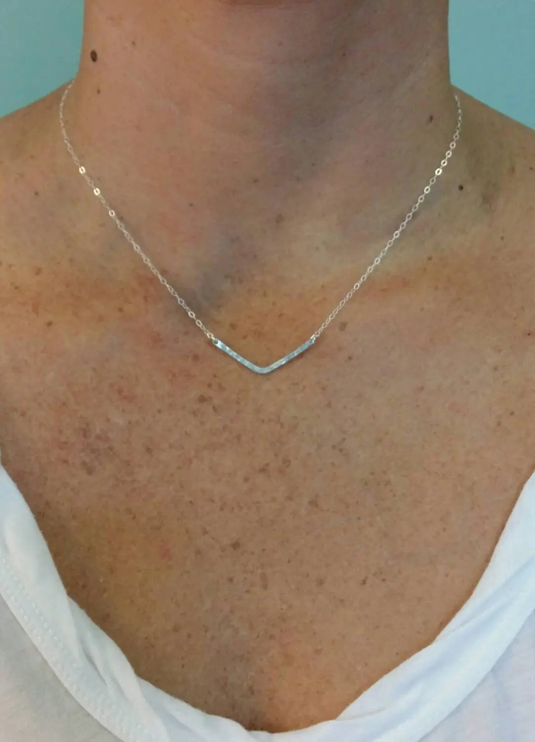 Tiny Hammered Bar, Chevron, Sterling Silver, Bar, 1.5 inch, Extra Small My Store