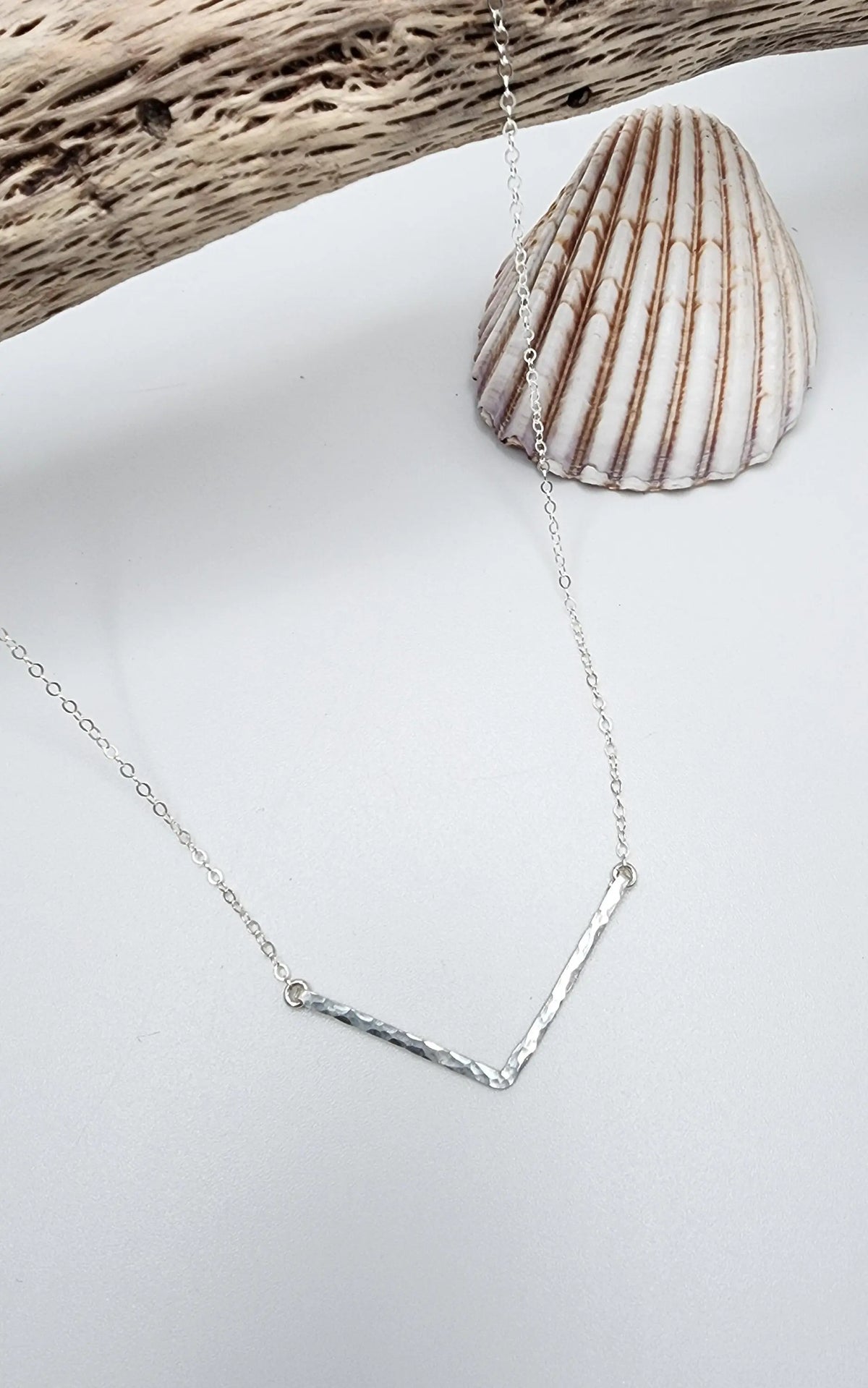 Tiny Hammered Bar, Chevron, Sterling Silver, Bar, 1.5 inch, Extra Small My Store