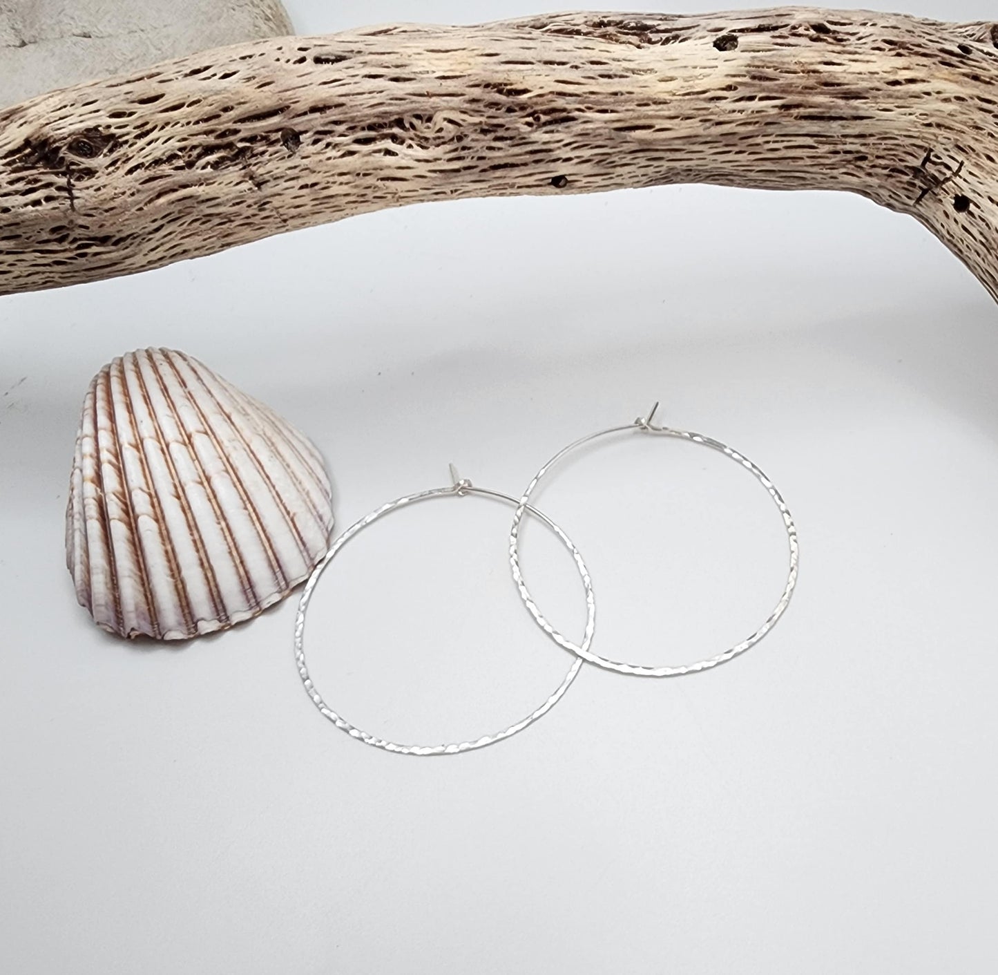 Thin Sterling Silver Hoop Earrings, 3 Sizes