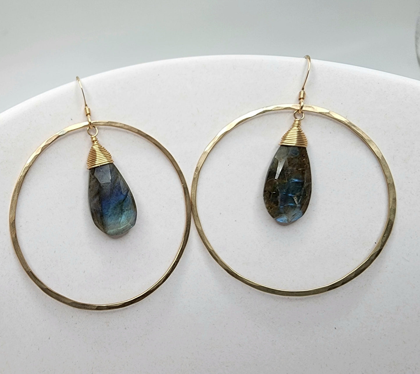 Labradorite Hoop Earrings