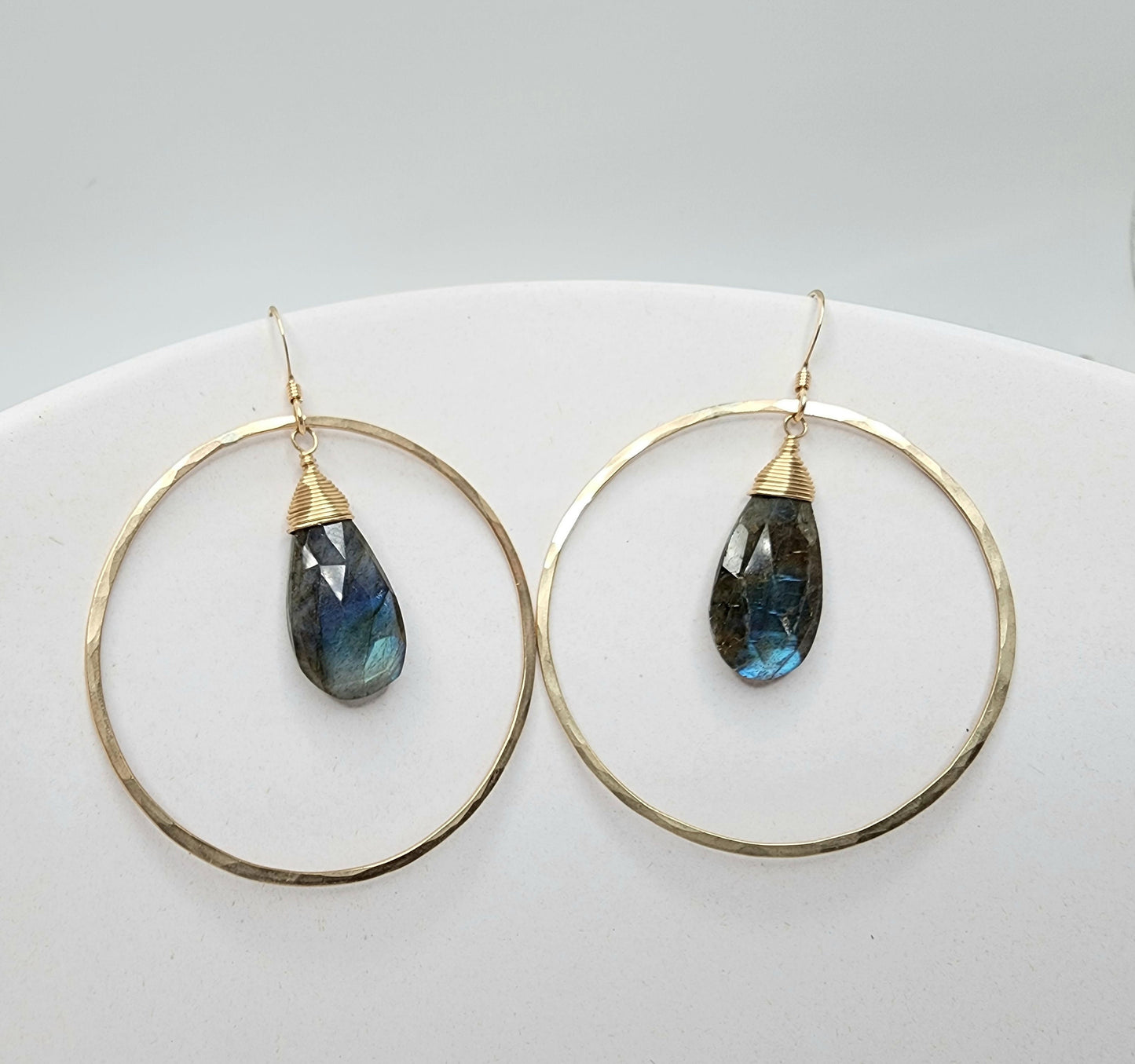 Labradorite Hoop Earrings