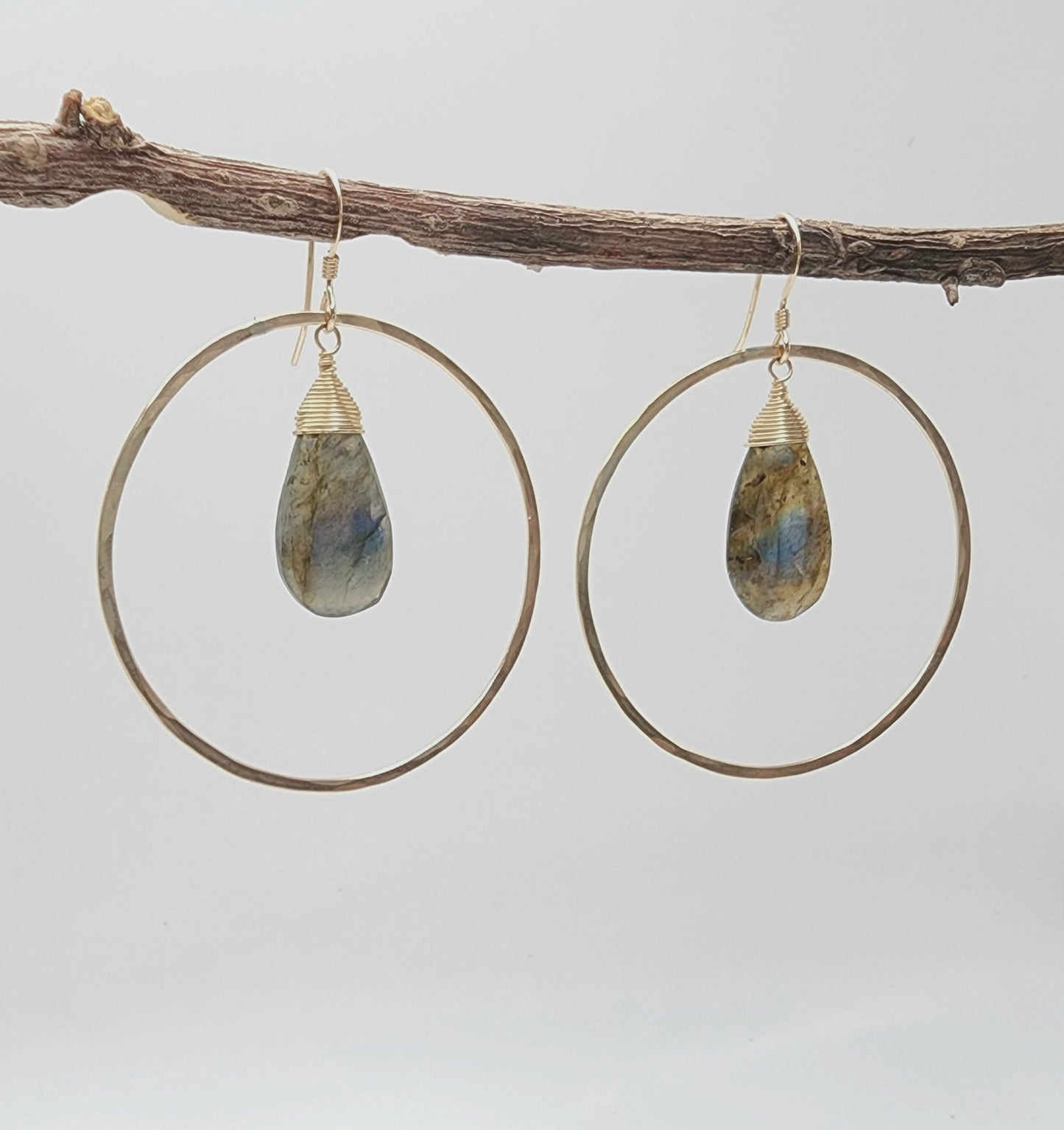 Labradorite Hoop Earrings