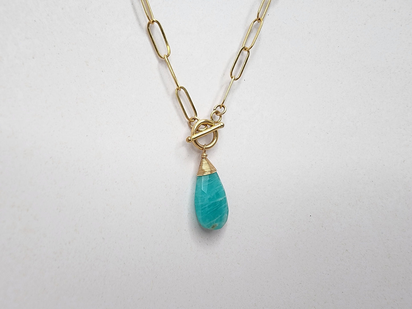 Amazonite Paperclip Chain Necklace