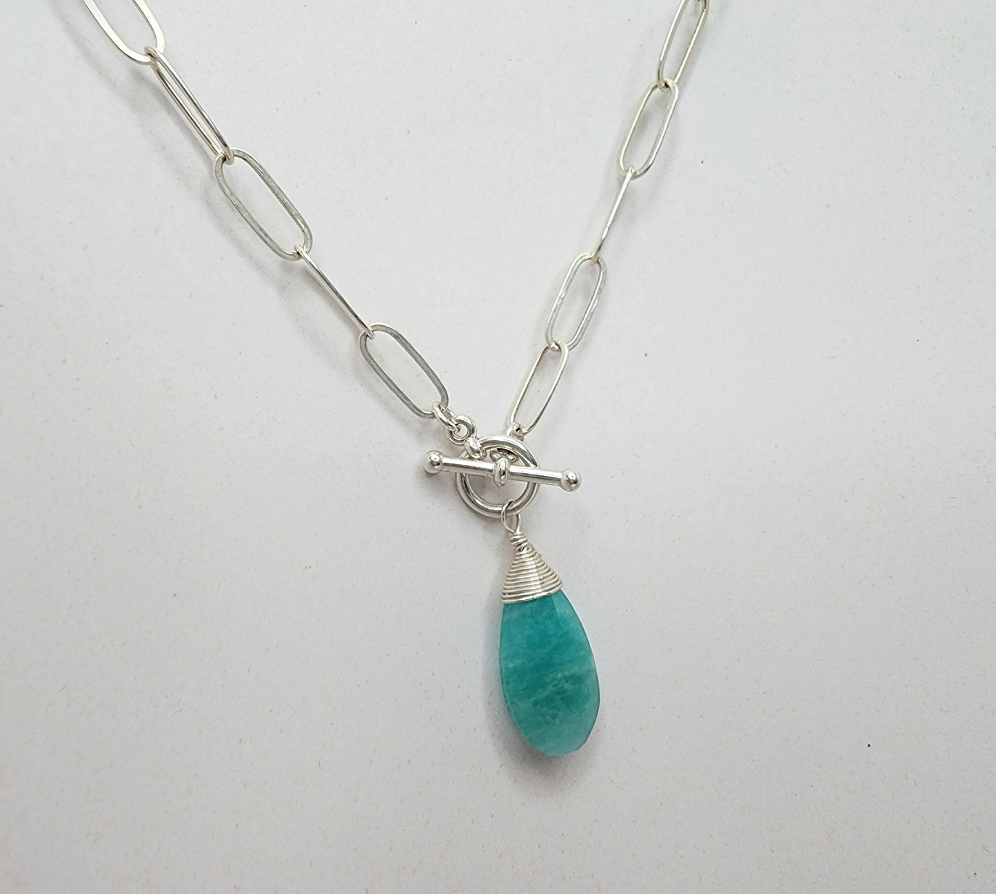 Amazonite Paperclip Chain Necklace