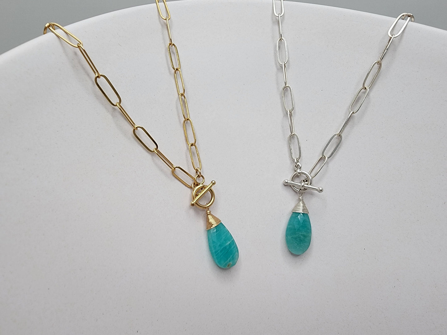 Amazonite Paperclip Chain Necklace