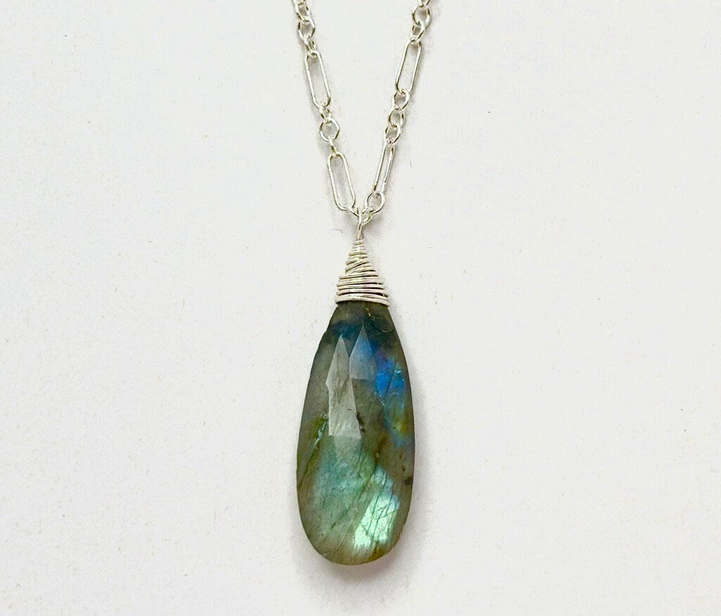 Labradorite Teardrop Necklace