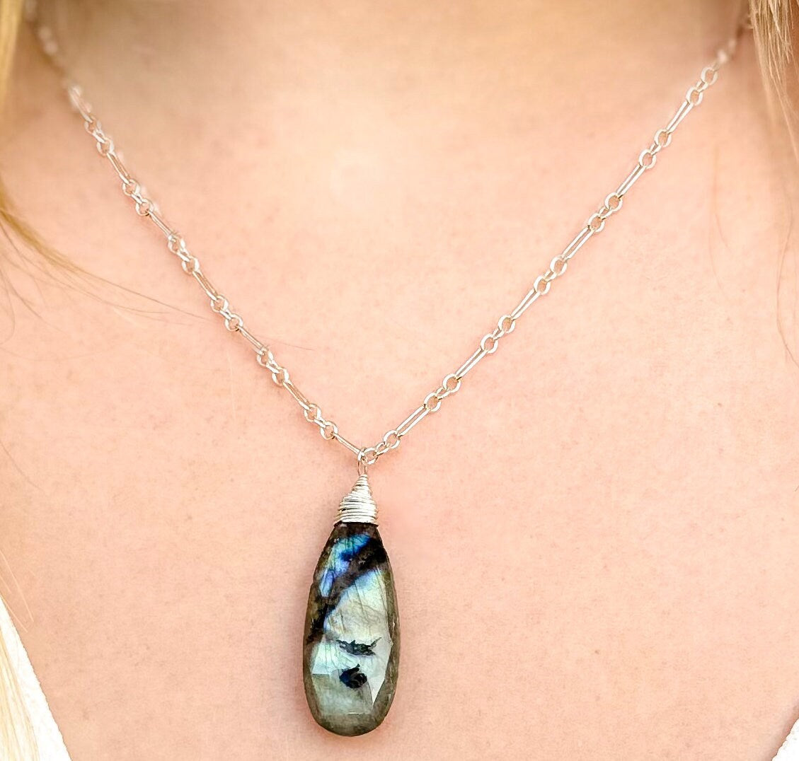 Labradorite Teardrop Necklace