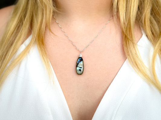 Labradorite Teardrop Necklace