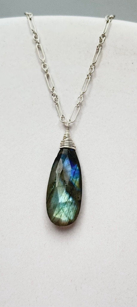 Labradorite Teardrop Necklace