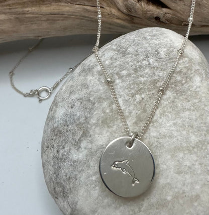 Small Dolphin 14k Gold fill or Sterling Silver Charm Necklace, Dolphin Necklace, Dainty, Silver Dolphin Necklace, 14k Gold fill Necklace My Store