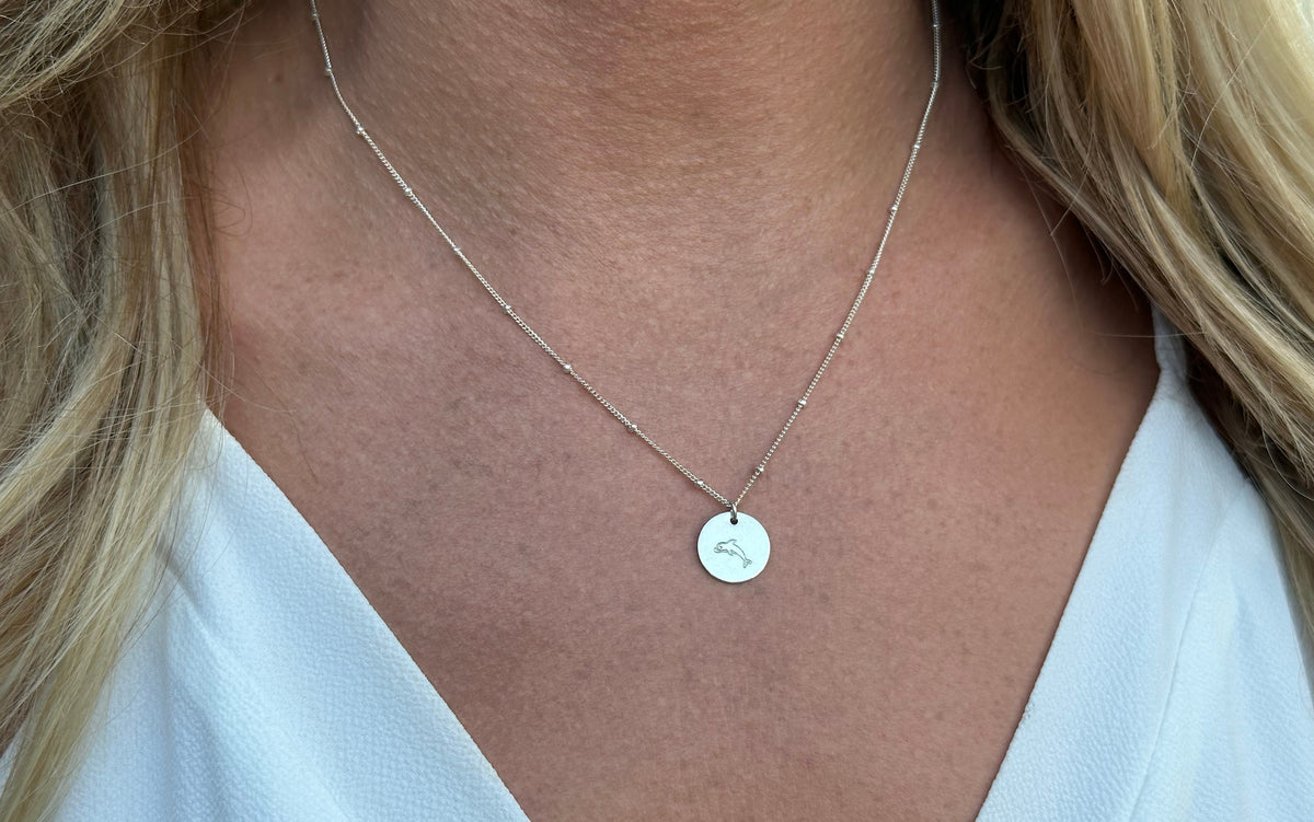 Small Dolphin 14k Gold fill or Sterling Silver Charm Necklace, Dolphin Necklace, Dainty, Silver Dolphin Necklace, 14k Gold fill Necklace My Store
