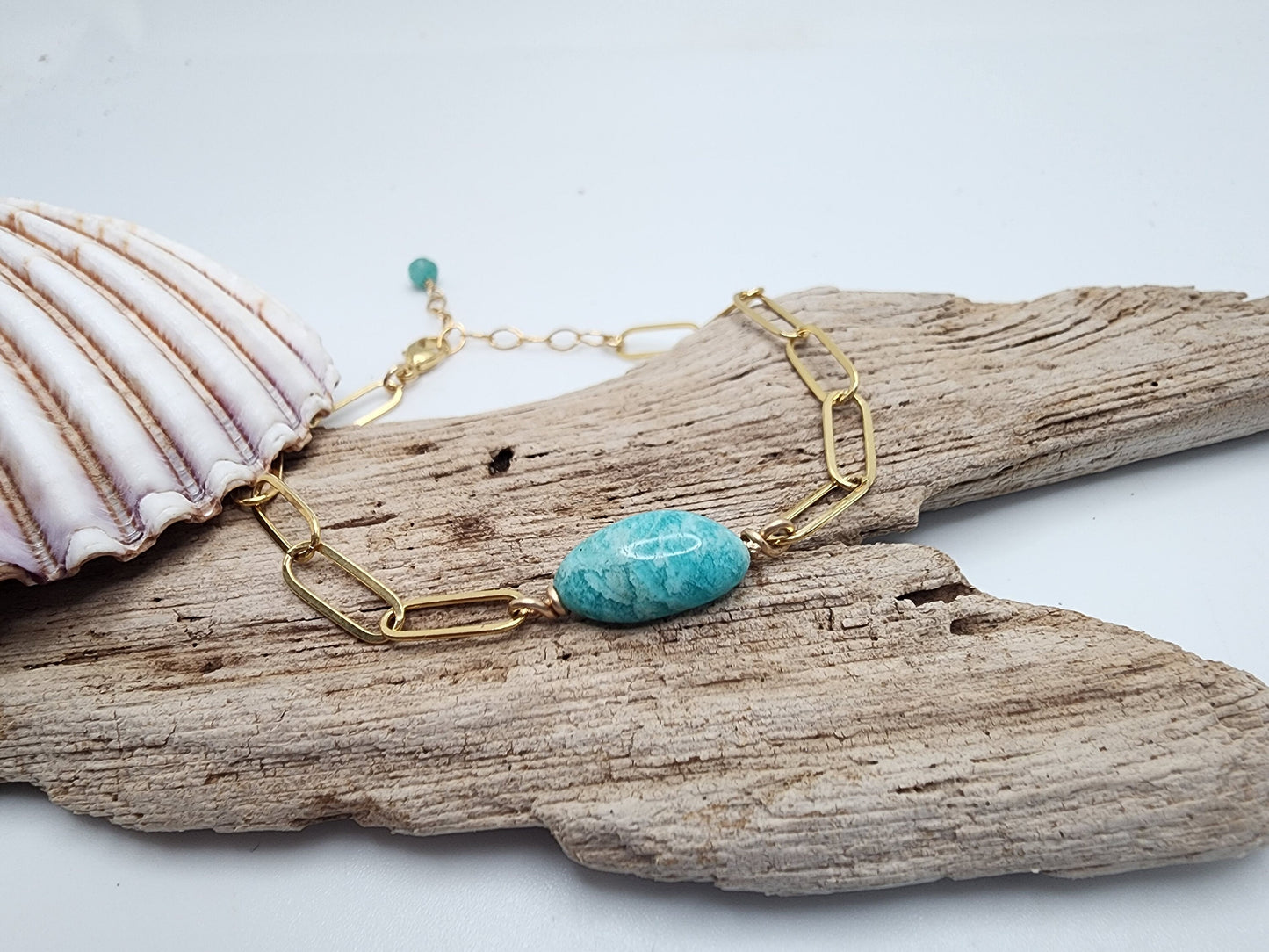 Amazonite Paperclip Chain Bracelet