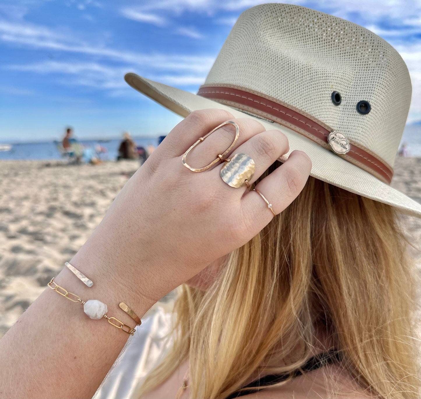 Moonstone Bracelet on Paperclip Chain