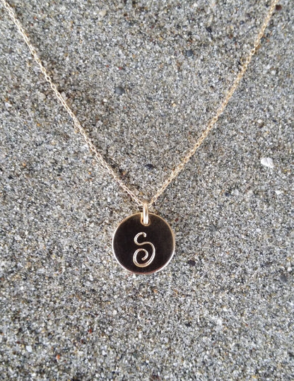Gold Monogram Necklace, Initial Necklace, 14k Gold Fill, Dainty Gold Necklace, Layering Necklace, Minimalist Necklace, Dainty, Delicate My Store