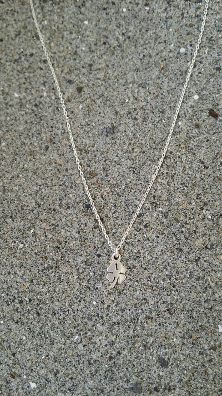 Tiny Sterling Silver Shamrock Necklace