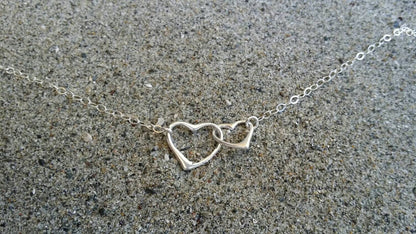 Sterling Heart Bracelet, Double Heart, Heart Bracelet, Silver My Store